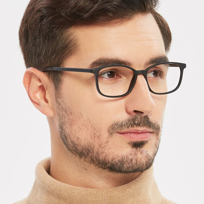 Dinas Black Rectangle TR90 Eyeglasses