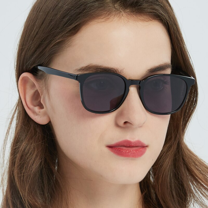 Aurora Black Rectangle Acetate Sunglasses