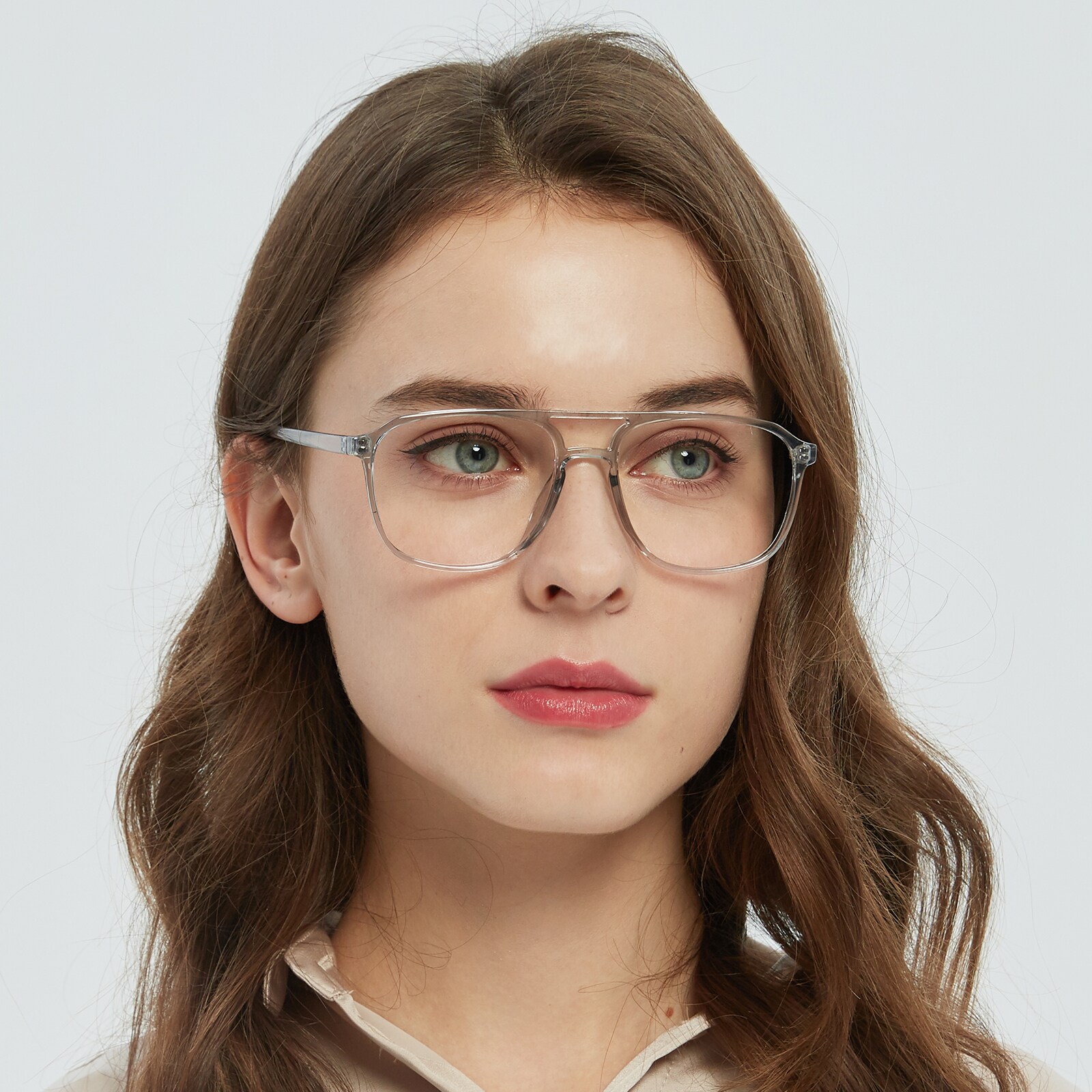 Aviator Eyeglasses, Full Frame Gray TR90 - FP2027