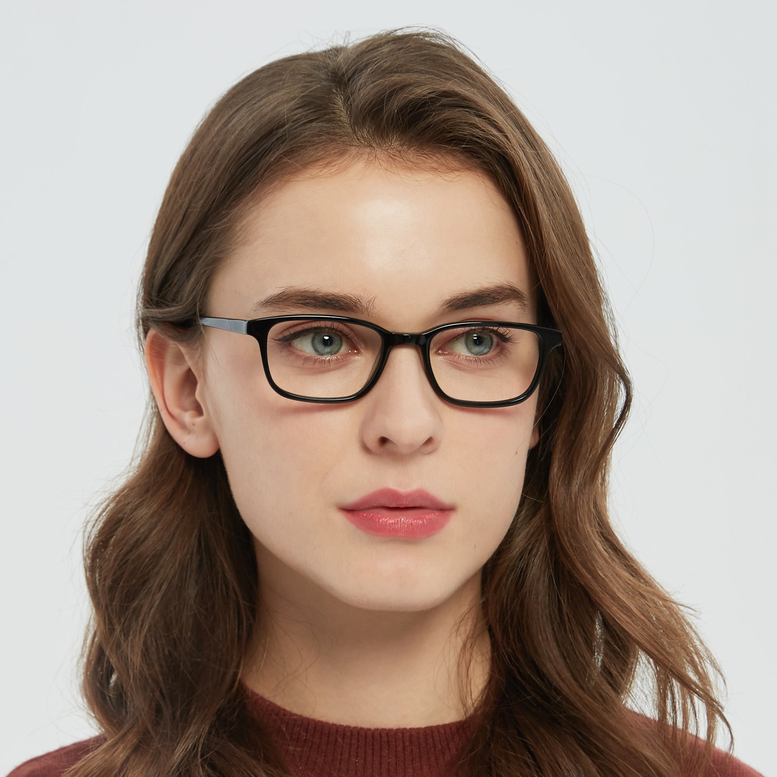 Rectangle Eyeglasses, Full Frame Black Plastic - FZ1277