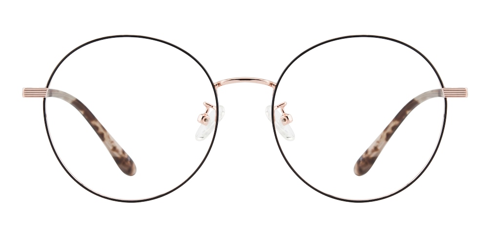 Altoona Black/Golden/Tortoise Round Metal Eyeglasses