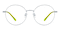 Altoona Silver/Green Round Metal Eyeglasses