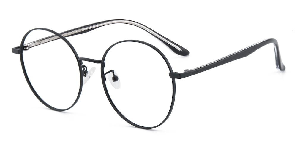 Altoona Black Round Metal Eyeglasses