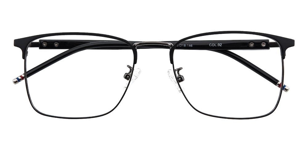 Madison Black/Gunmetal Rectangle Metal Eyeglasses