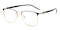 Madison Black/Golden Rectangle Metal Eyeglasses