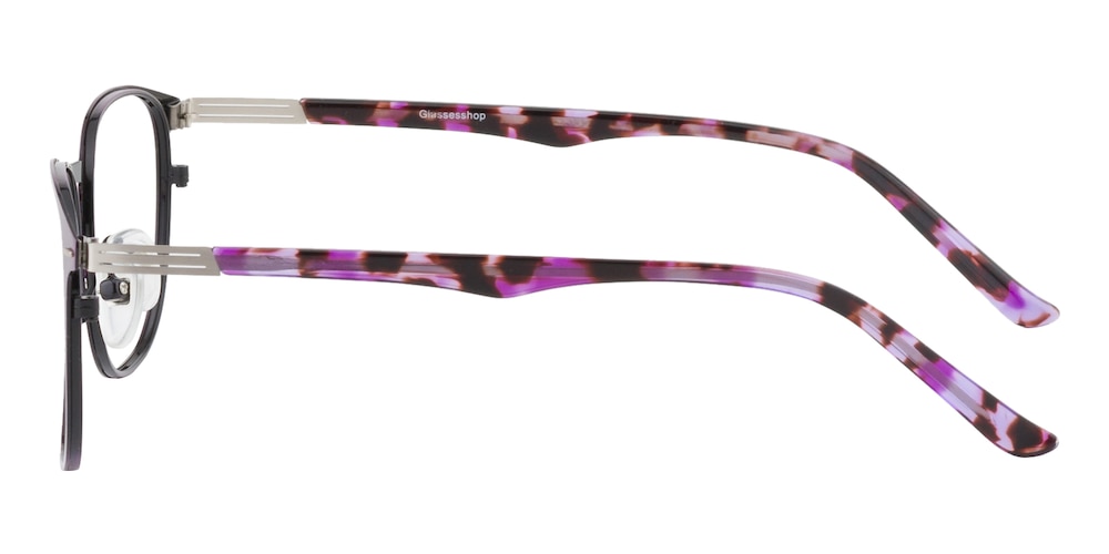 Marsh Purple Oval Metal Eyeglasses