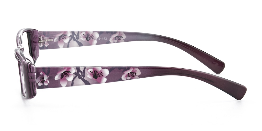 Dominic Purple/Floral Rectangle TR90 Eyeglasses
