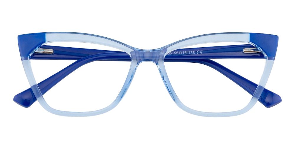 Evangeline Blue Cat Eye TR90 Eyeglasses