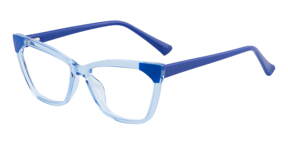Evangeline Blue Cat Eye TR90 Eyeglasses