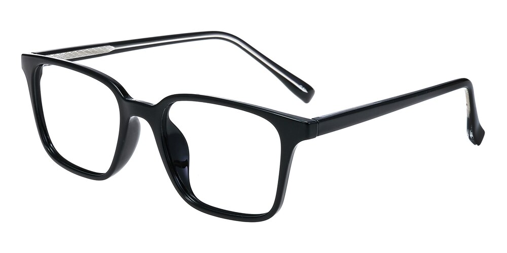 Lubbock Black Rectangle TR90 Eyeglasses
