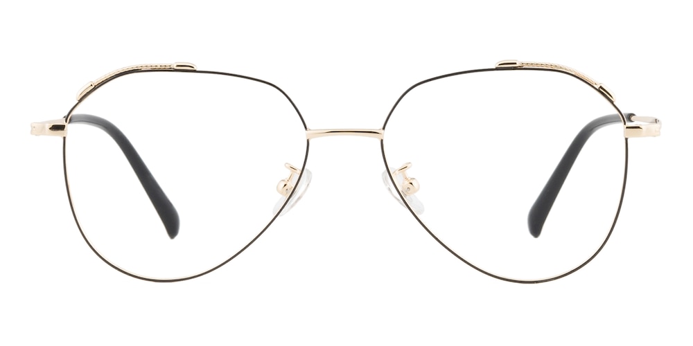 Janet Black/Golden Aviator Titanium Eyeglasses