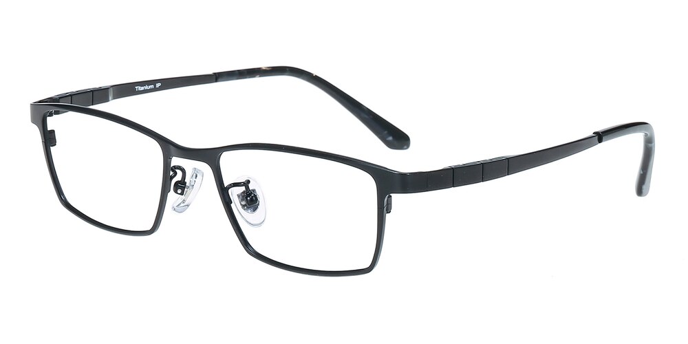 Bradley Black Rectangle Titanium Eyeglasses