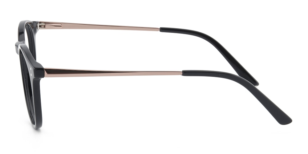 Corvallis Black/Golden Round Metal Eyeglasses