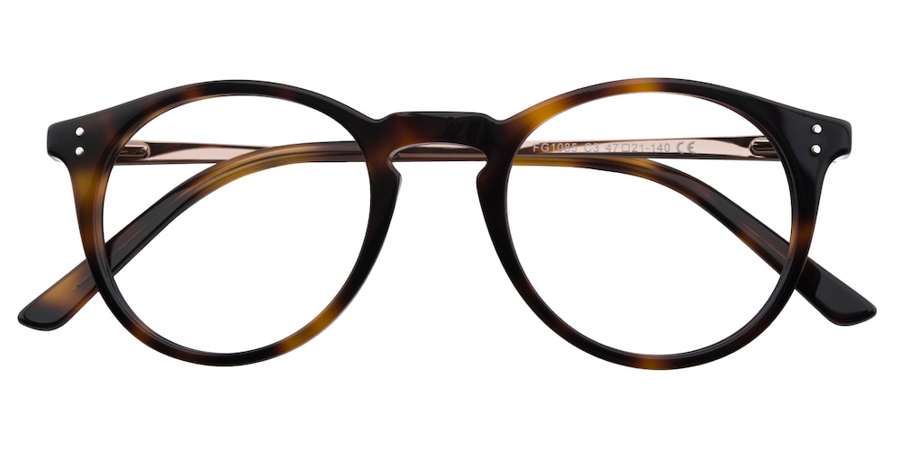 Corvallis Tortoise/Golden Round Metal Eyeglasses
