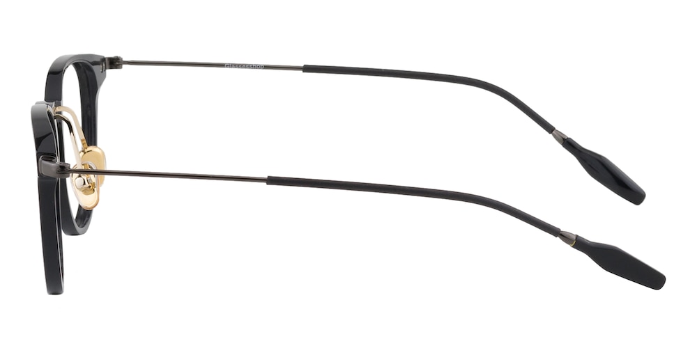 Moab Black/Gunmetal Oval Acetate Eyeglasses