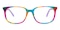 Arlington Purple/Multicolor Rectangle Acetate Eyeglasses