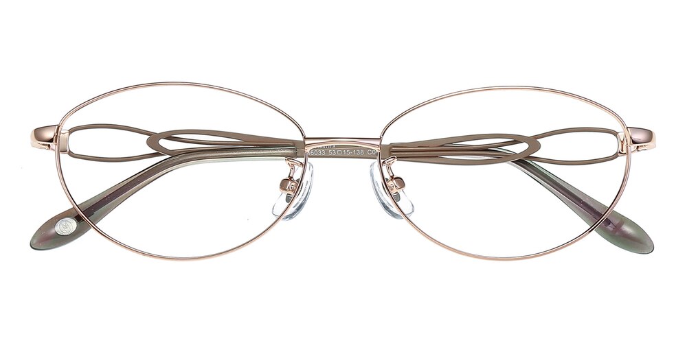 Kelly Golden Oval Metal Eyeglasses