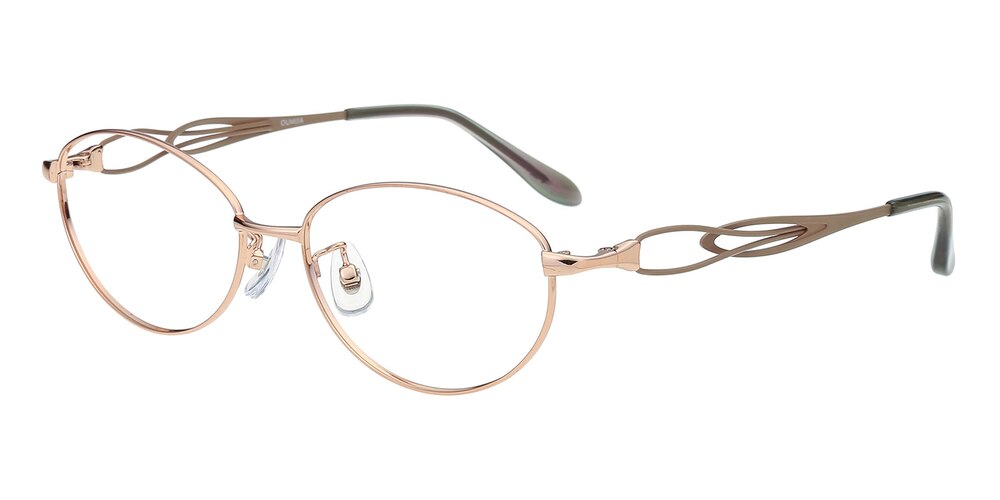 Kelly Golden Oval Metal Eyeglasses