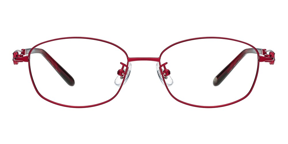 Mildred Red Oval Metal Eyeglasses