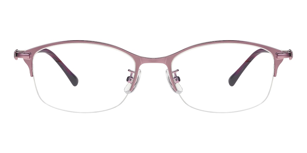 Sally Purple Oval Metal Eyeglasses