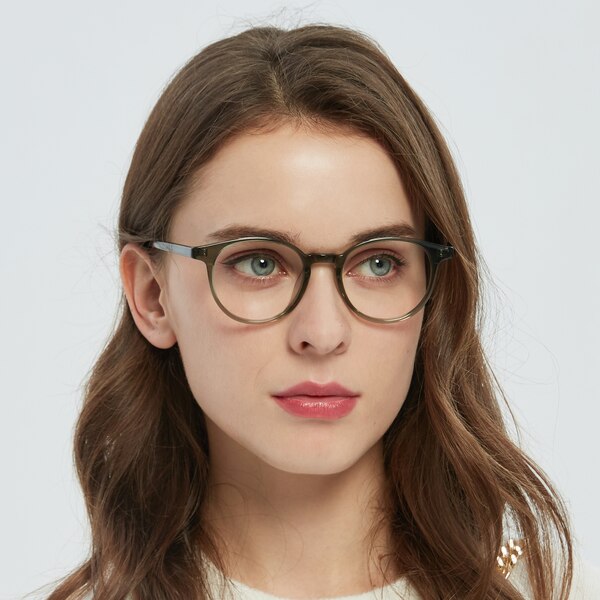 Joplin Round Green Full-Frame Acetate Eyeglasses | GlassesShop