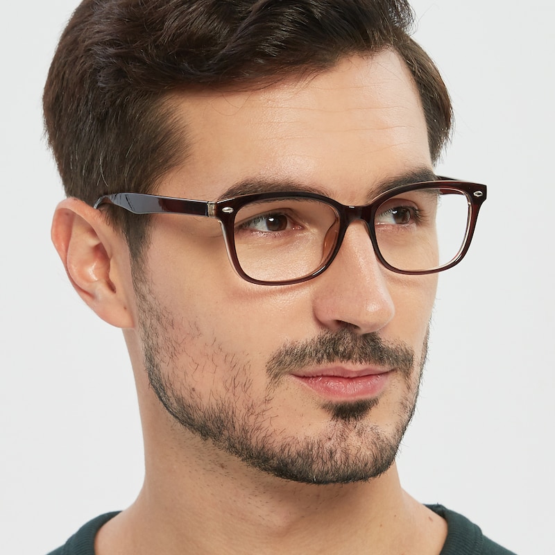 Hyannis Brown Rectangle TR90 Eyeglasses
