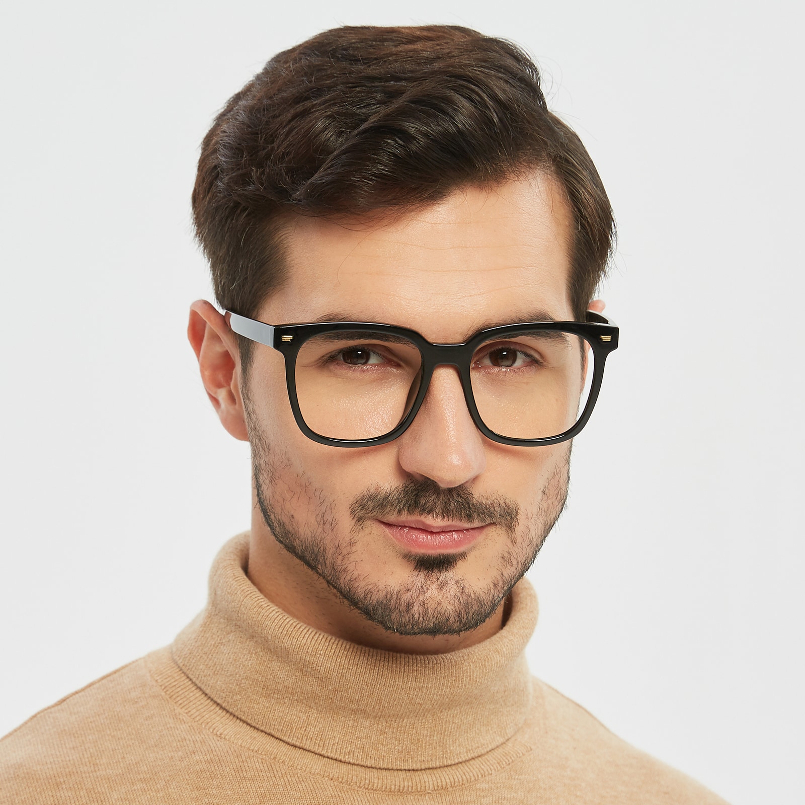 Horn,Square Eyeglasses, Full Frame Black TR90 - FP2023