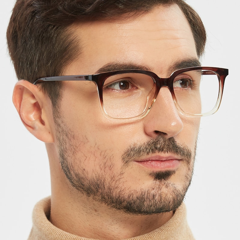 Rosemont Brown/Crystal Square TR90 Eyeglasses