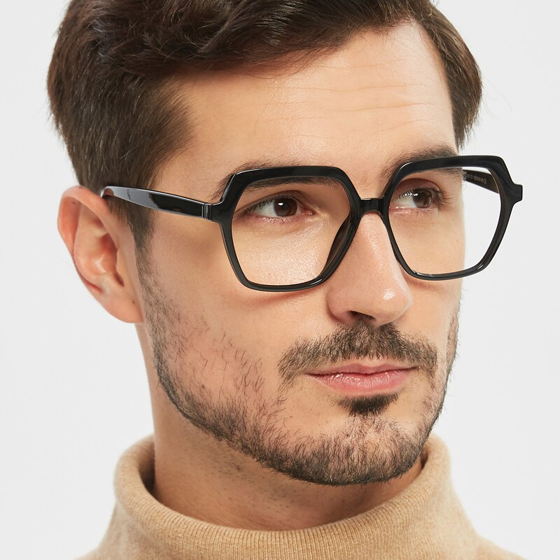 Irvine Black Polygon TR90 Eyeglasses