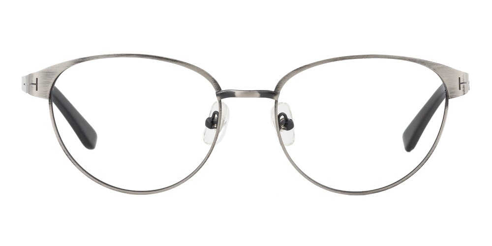 Howard Gunmetal Oval Metal Eyeglasses