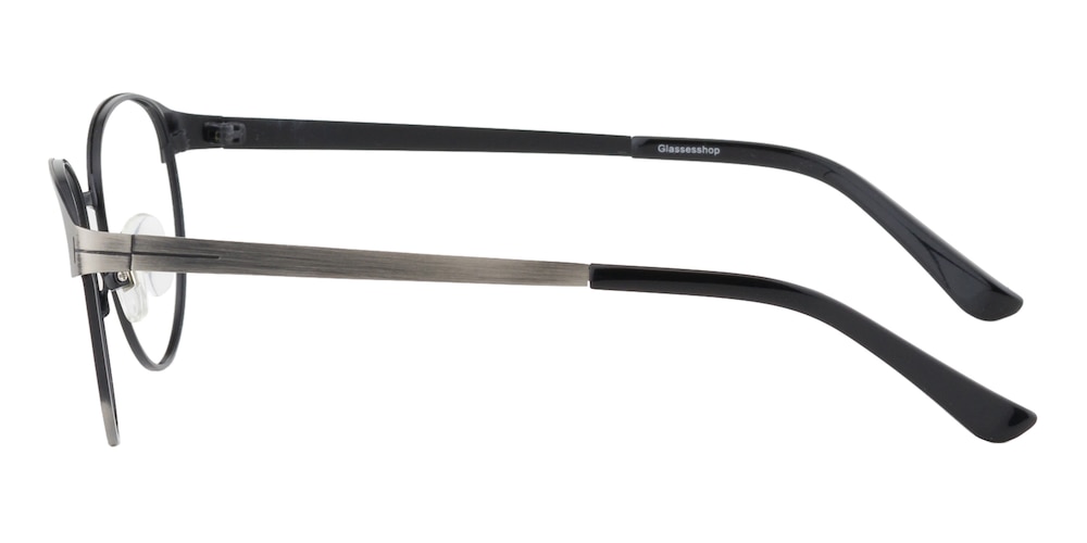 Howard Gunmetal Oval Metal Eyeglasses