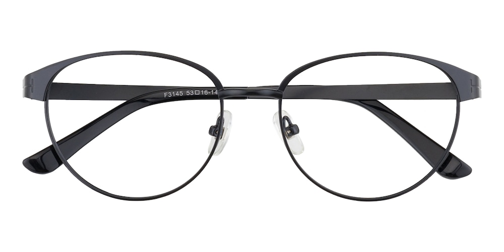Howard Black Oval Metal Eyeglasses