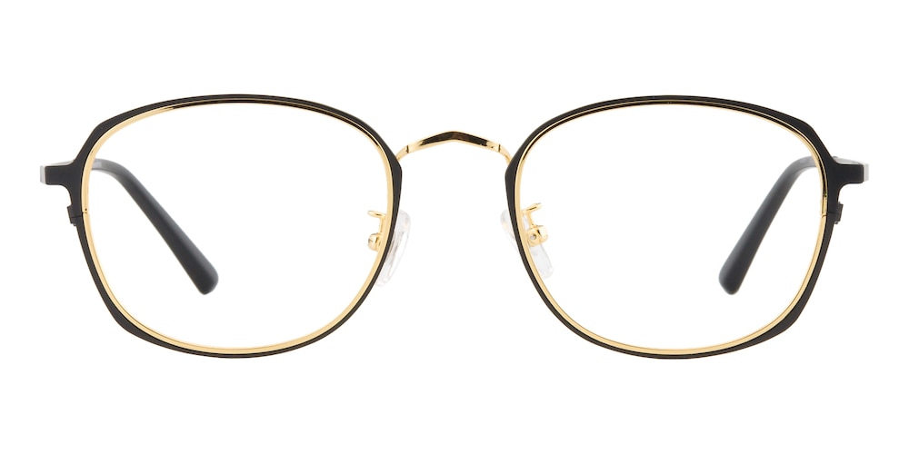 Colorado Black/Golden Oval Metal Eyeglasses