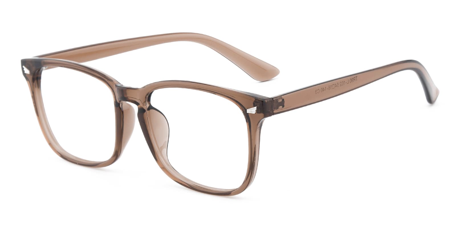 Indianapolis Rectangle Brown Eyeglasses | Glassesshop display picture 2