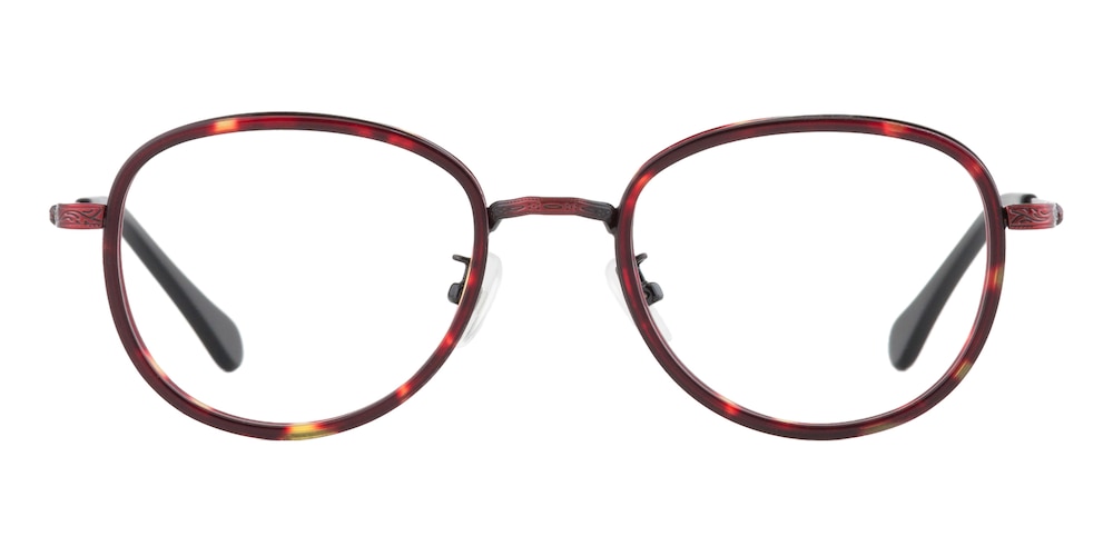 Solana Red/Tortoise Oval Acetate Eyeglasses