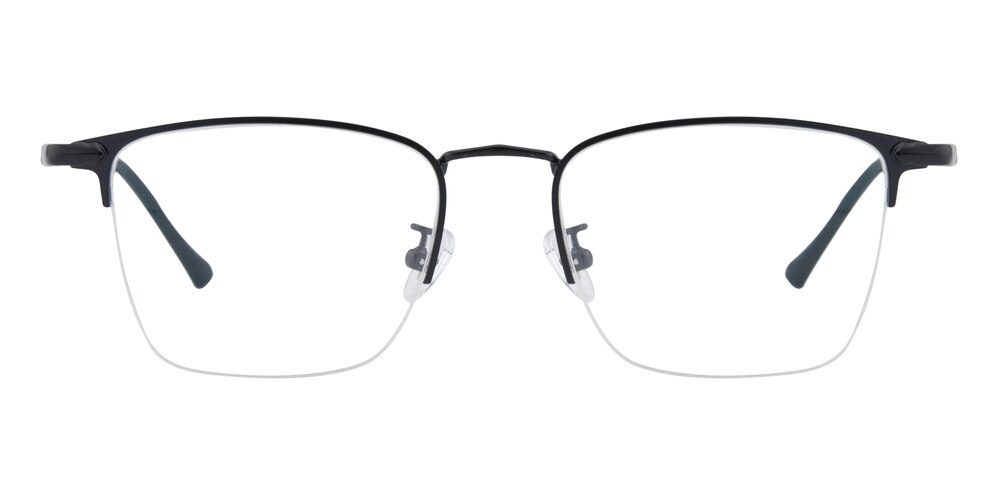 Sherman Black Rectangle Titanium Eyeglasses