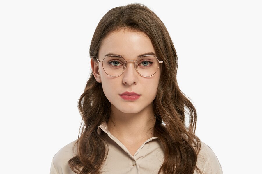 Tulsa Polygon Rose Gold Eyeglasses