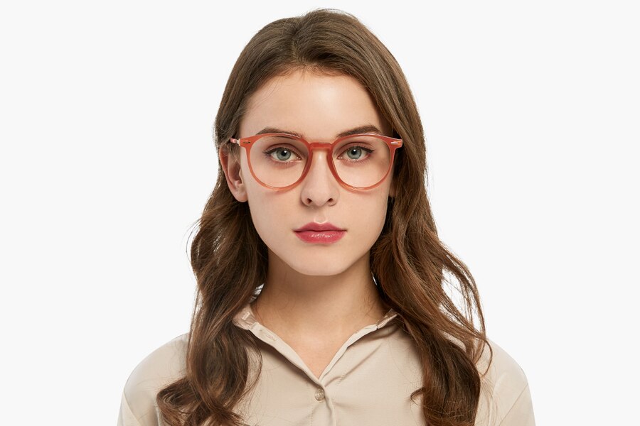 Hattiesburg Classic Wayframe Orange Eyeglasses