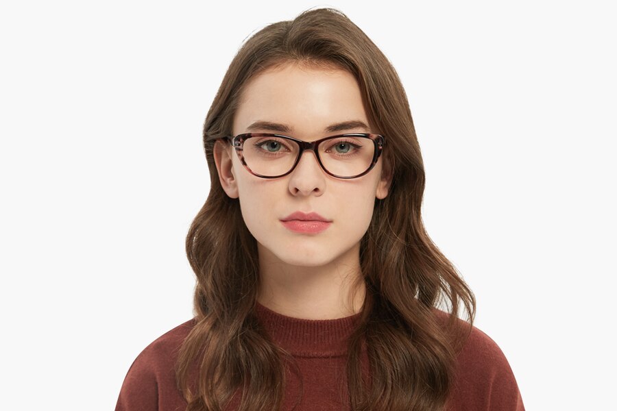 Astrid Cat Eye Brown Full-Frame Plastic Eyeglasses | GlassesShop