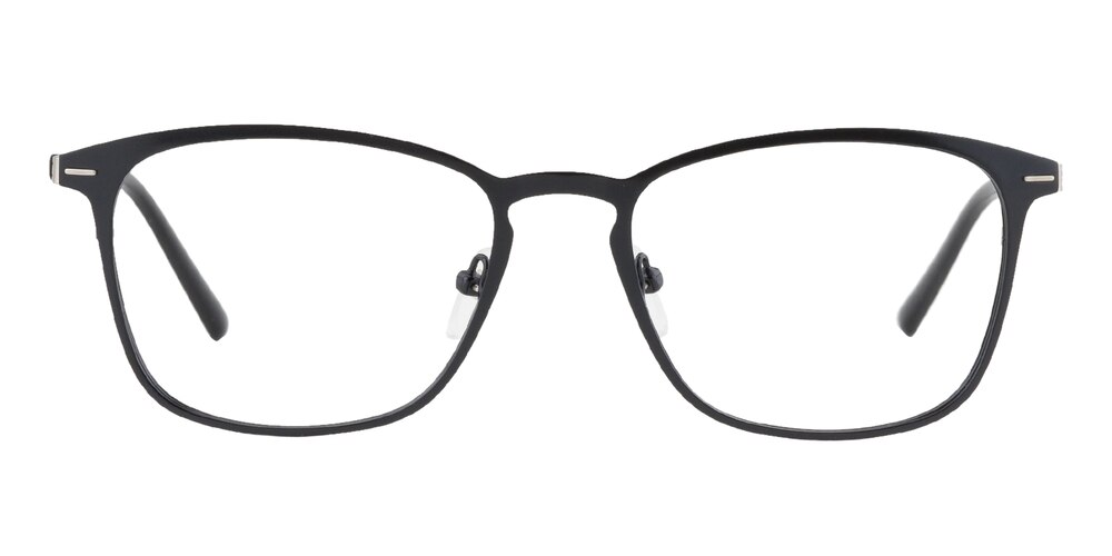 Leo Black Oval Metal Eyeglasses