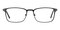 Adolph Black Rectangle Metal Eyeglasses