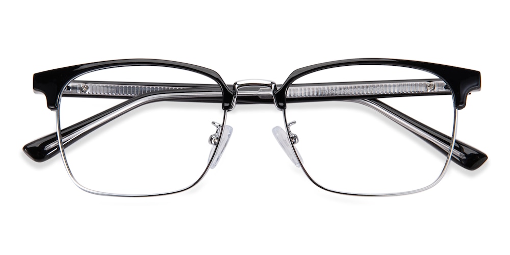 Bainbridge Black/Silver Rectangle TR90 Eyeglasses