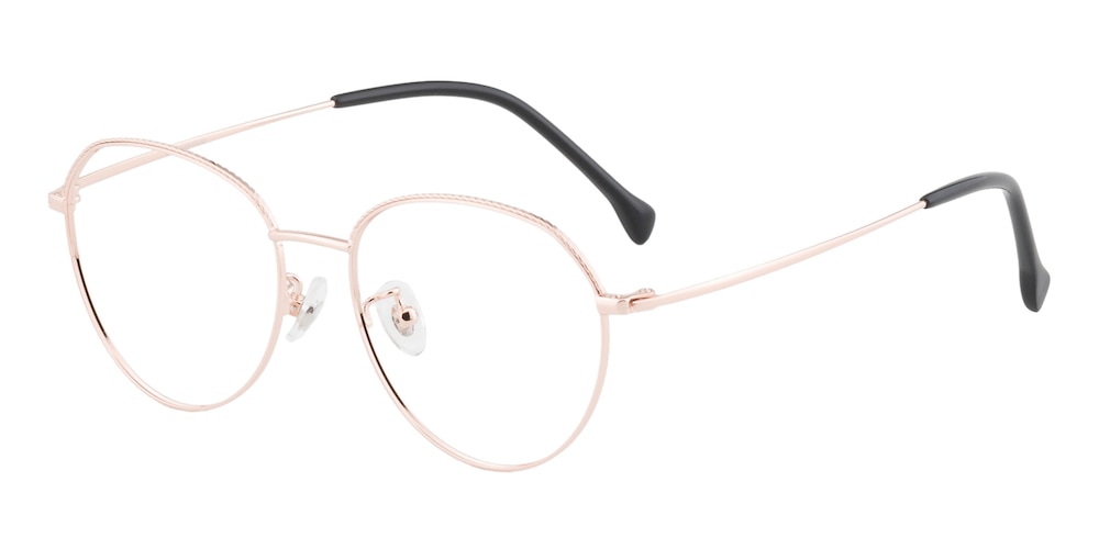 Bblythe Rose Gold Oval Titanium Eyeglasses