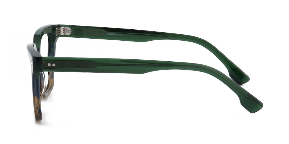 Panama Green/Brown Square Acetate Eyeglasses