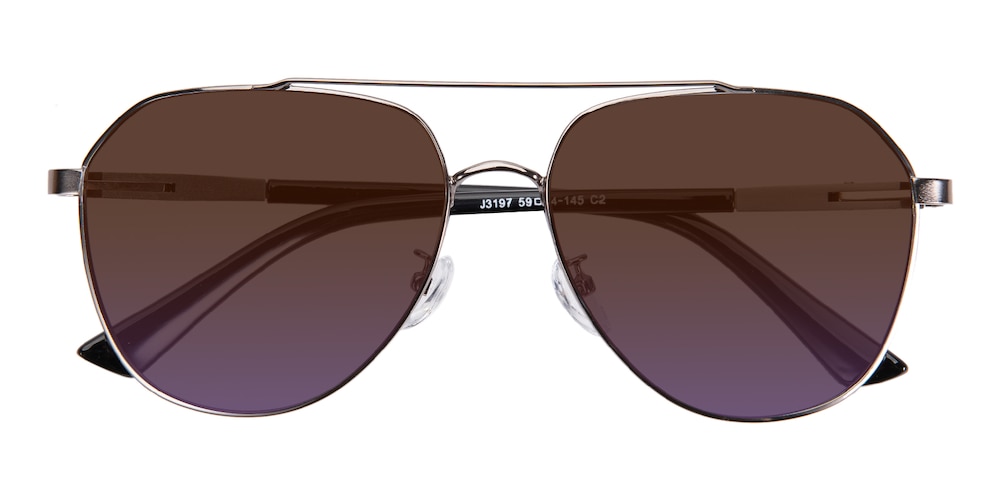 Bishop Gunmetal Aviator Metal Sunglasses