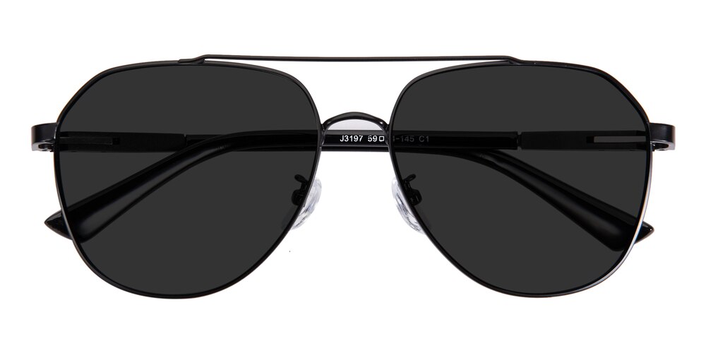 Bishop Black Aviator Metal Sunglasses