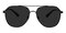 Bishop Black Aviator Metal Sunglasses