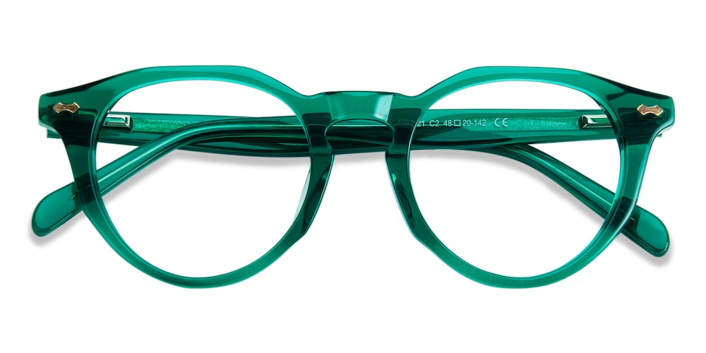 Downey Green Round Acetate Eyeglasses