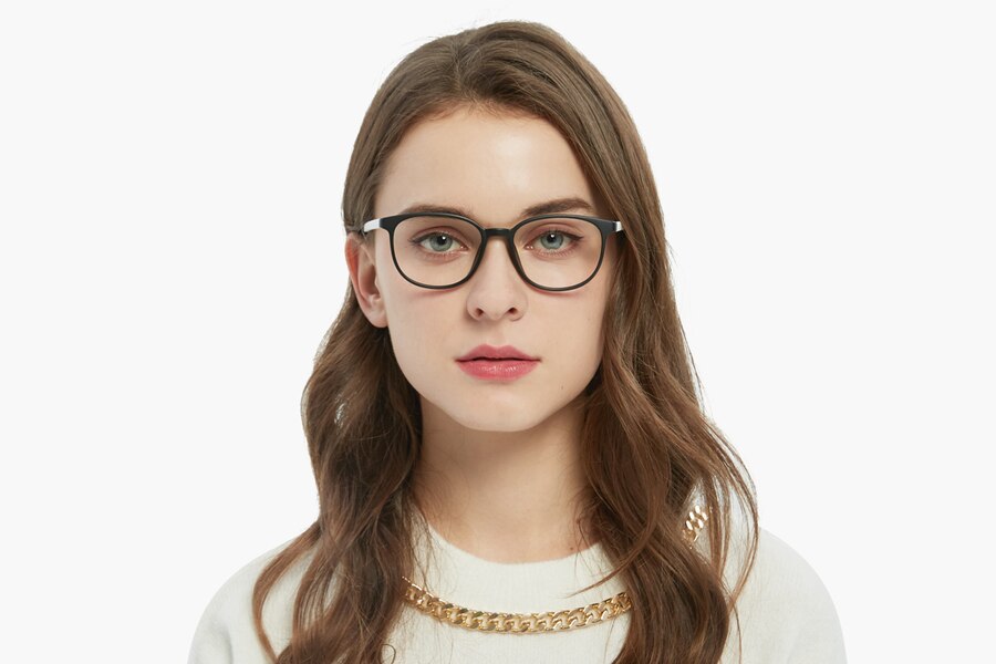 Yonkers Round Black/White FullFrame TR90 Eyeglasses