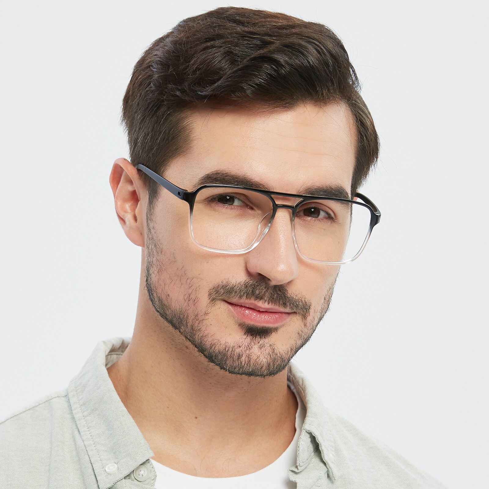 Aviator Eyeglasses, Full Frame Black TR90 - FP2026